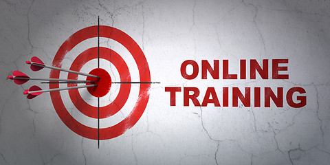 Image showing Studying concept: target and Online Training on wall background