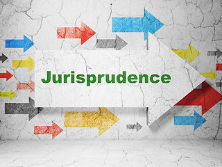 Image showing Law concept: arrow with Jurisprudence on grunge wall background