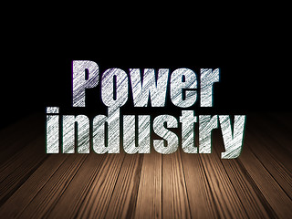 Image showing Manufacuring concept: Power Industry in grunge dark room