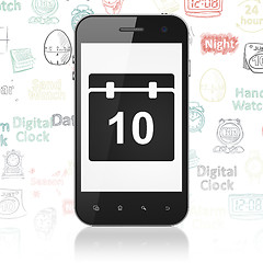 Image showing Timeline concept: Smartphone with Calendar on display