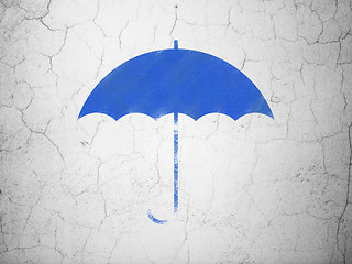 Image showing Privacy concept: Umbrella on wall background