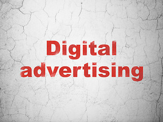 Image showing Advertising concept: Digital Advertising on wall background