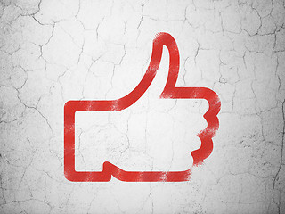 Image showing Social media concept: Thumb Up on wall background