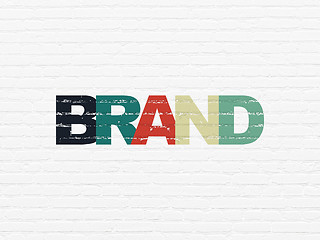 Image showing Advertising concept: Brand on wall background