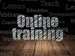 Image showing Studying concept: Online Training in grunge dark room