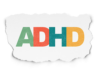 Image showing Medicine concept: ADHD on Torn Paper background