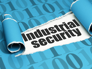 Image showing Safety concept: black text Industrial Security under the piece of  torn paper