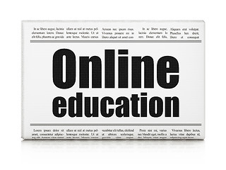 Image showing Studying concept: newspaper headline Online Education