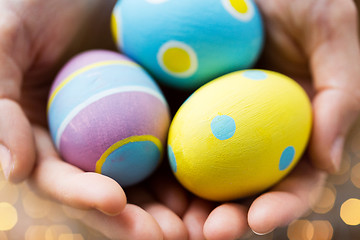 Image showing close up of colored easter eggs