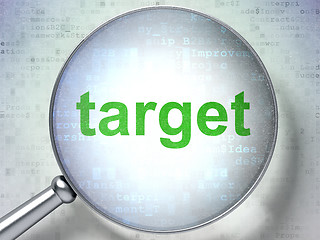 Image showing Business concept: Target with optical glass