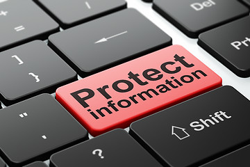 Image showing Protection concept: Protect Information on computer keyboard background