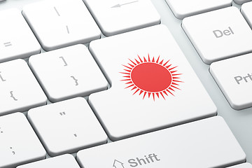 Image showing Tourism concept: Sun on computer keyboard background