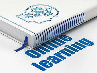 Image showing Education concept: book Head With Gears, Online Learning on white background