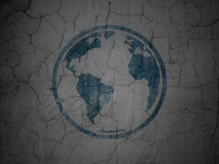 Image showing Science concept: Globe on grunge wall background