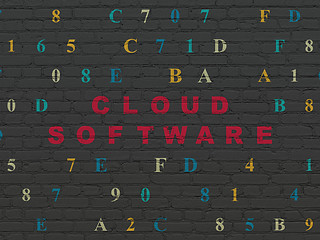 Image showing Cloud technology concept: Cloud Software on wall background