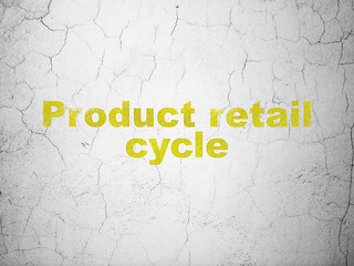 Image showing Advertising concept: Product retail Cycle on wall background