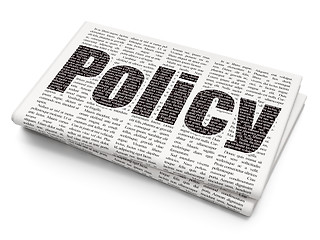 Image showing Insurance concept: Policy on Newspaper background