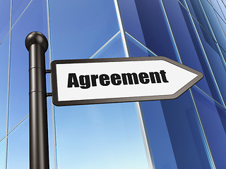 Image showing Finance concept: sign Agreement on Building background