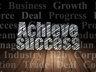 Image showing Business concept: Achieve Success in grunge dark room