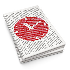 Image showing Time concept: Clock on Newspaper background
