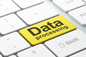 Image showing Information concept: Data Processing on computer keyboard background