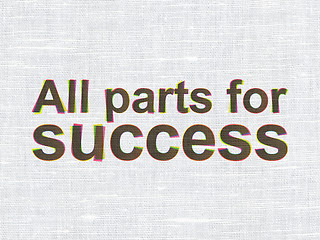 Image showing Finance concept: All parts for Success on fabric texture background