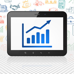 Image showing Business concept: Tablet Computer with Growth Graph on display