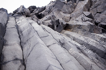 Image showing Basalt stones at the cave near Vik, Iceland