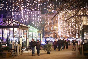 Image showing Illuminated trees in King Tomislav Park 