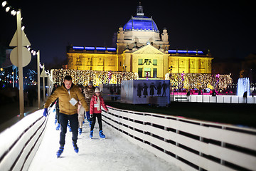 Image showing Skater on ice rink in Zagreb