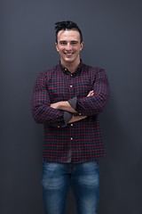 Image showing portrait of young startup business man in plaid shirt