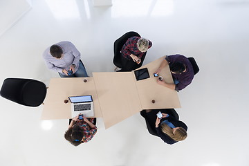 Image showing aerial view of business people group on meeting