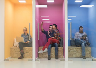 Image showing group of business people in creative working  space