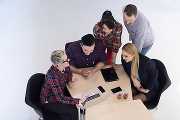 Image showing aerial view of business people group on meeting