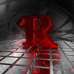 Image showing r in futuristic space