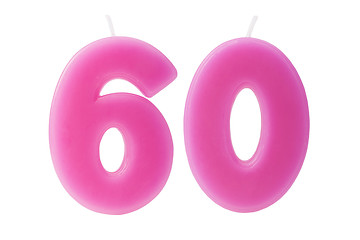 Image showing 60th birthday candles isolated 