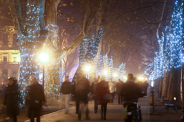 Image showing Decorated plane tree alley on Zrinjevac