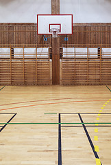 Image showing Retro indoor basketbakk hoop