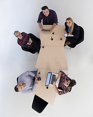 Image showing aerial view of business people group on meeting