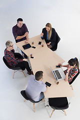 Image showing aerial view of business people group on meeting