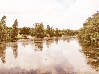 Image showing Serpentine lake, London vintage