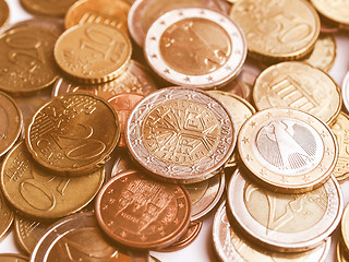 Image showing  Euro coins vintage