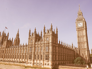 Image showing Houses of Parliament in London vintage