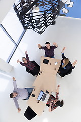 Image showing aerial view of business people group on meeting