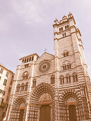 Image showing St Lawrence cathedral in Genoa vintage