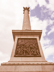 Image showing Retro looking Nelson Column in London