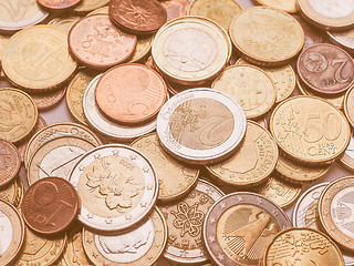 Image showing  Euro coins vintage