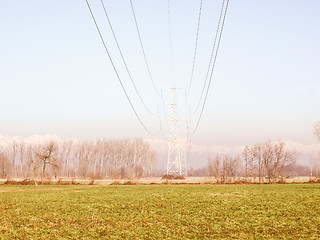 Image showing  Trasmission line tower vintage