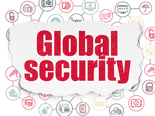 Image showing Security concept: Global Security on Torn Paper background