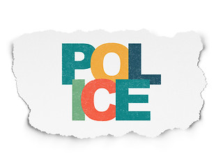 Image showing Law concept: Police on Torn Paper background